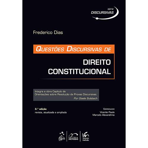 Tamanhos, Medidas e Dimensões do produto Livro - Questões Discursivas de Direito Constitucional - Série Discursivas