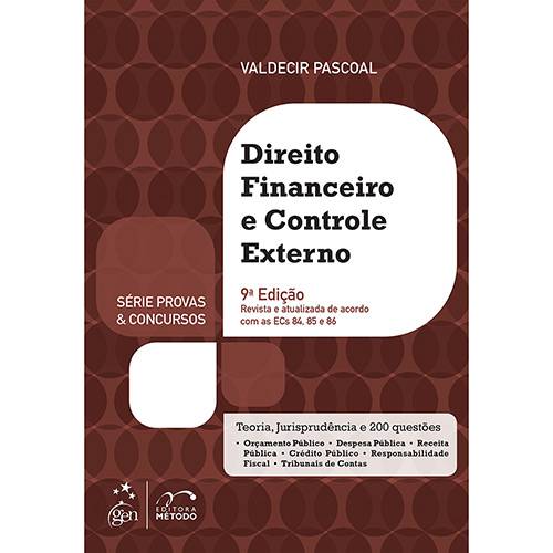 Tamanhos, Medidas e Dimensões do produto Livro - Série Provas & Concursos: Direito Financeiro e Controle Externo