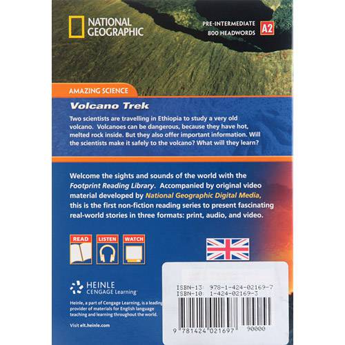 Tamanhos, Medidas e Dimensões do produto Livro - Volcano Trek (British English) - Footprint Reading Library With Video From National Geographic