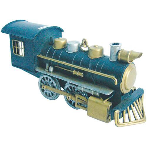 Tamanhos, Medidas e Dimensões do produto Locomotiva Decorativa de Resina Azul - BTC