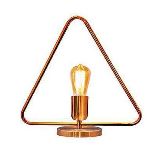 Tamanhos, Medidas e Dimensões do produto Luminária Abajur Lira Triangular Verniz Cobre 1 Lâmpada 7604CB AB Caisma
