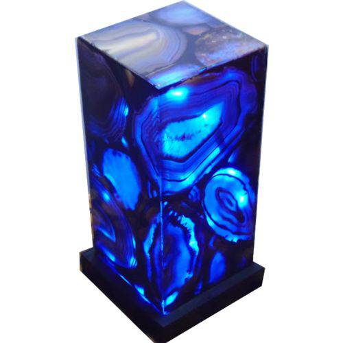 Tamanhos, Medidas e Dimensões do produto Luminária de Ágatas (pedras Semi Preciosas) - 12cm X 25cm LED