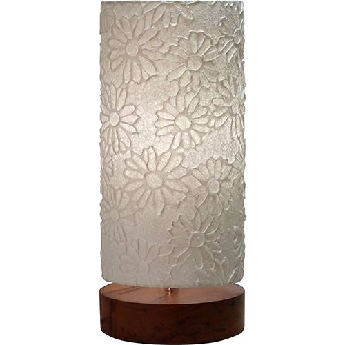 Tamanhos, Medidas e Dimensões do produto Luminária de Mesa Base Natural 35 Flor Branco - Lampdiez