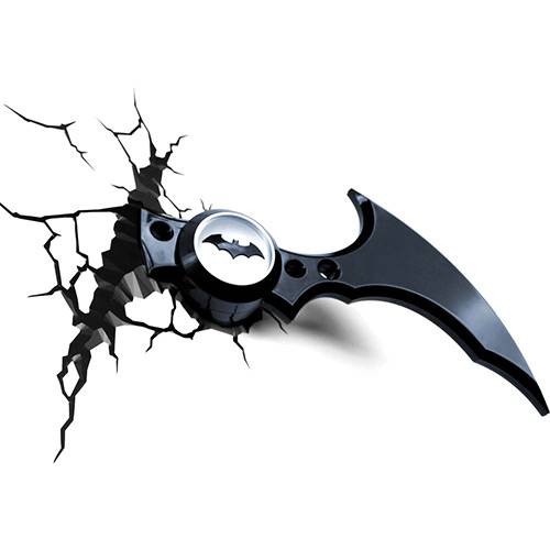 Tamanhos, Medidas e Dimensões do produto Luminária de Parede Batarang Cinza/Preta - 3D LIGHTt FX