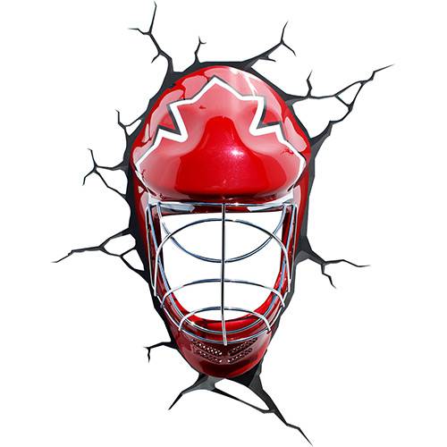 Tamanhos, Medidas e Dimensões do produto Luminária de Parede Máscara de Hockey Vermelho - 3D Light FX