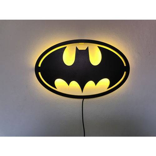Tamanhos, Medidas e Dimensões do produto Luminária do Batman Bivolt LED Personalizada em MDF
