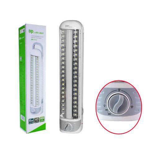 Tamanhos, Medidas e Dimensões do produto Luminaria Luz de Emergencia Recarregavel 40 LEDs Chip com Tubo Led 6W Dp-7111 Branca