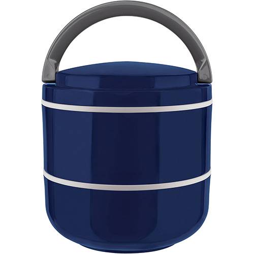 Tamanhos, Medidas e Dimensões do produto Lunch Box Marmita Microondas Dupla Azul 1,4L - Euro Home