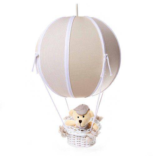 Tamanhos, Medidas e Dimensões do produto Lustre Balão Bolinha Urso Bege Quarto Bebê Infantil Menino