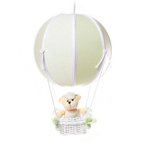 Tamanhos, Medidas e Dimensões do produto Lustre Balão Bolinha Urso Verde Quarto Bebê Infantil Menino