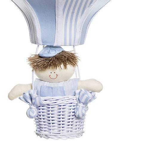 Tamanhos, Medidas e Dimensões do produto Lustre Balão Grande Azul com Boneco Quarto Bebê Infantil Menino