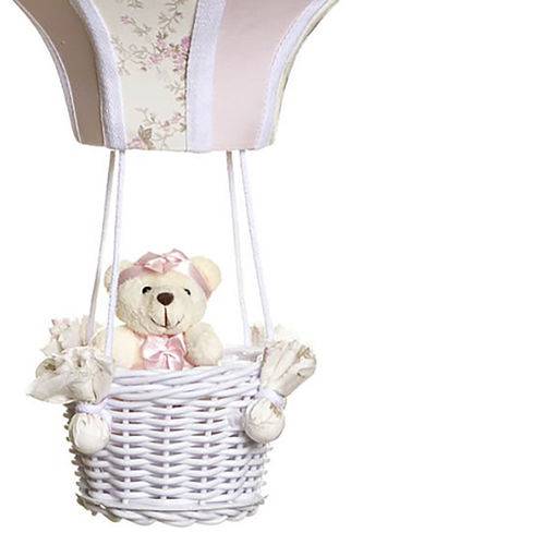 Tamanhos, Medidas e Dimensões do produto Lustre Balão Grande Rosa com Ursinha Quarto Bebê Infantil Menina