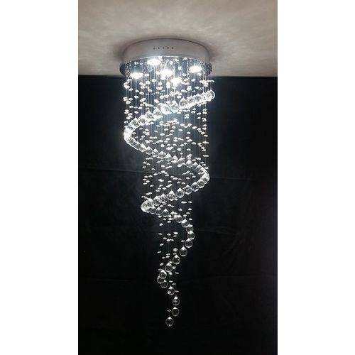 Tamanhos, Medidas e Dimensões do produto Lustre Espiral de Cristal Legítimo - Base 35 Cm - 1 Metro - Debby Artes