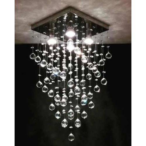 Tamanhos, Medidas e Dimensões do produto Lustre Plafon de Cristal Legítimo - Base Fina 30x30x60 - Debby Artes