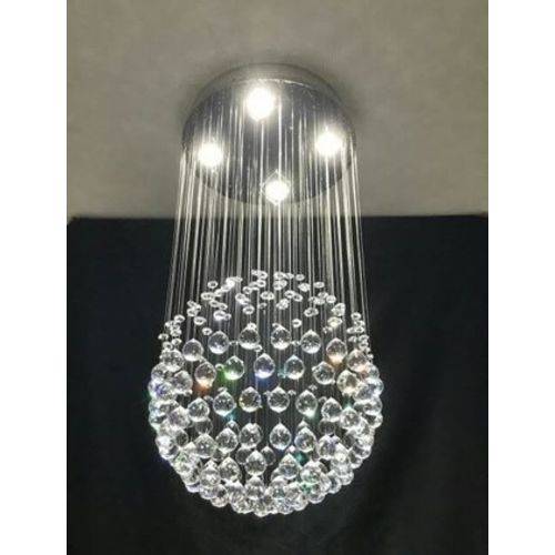 Tamanhos, Medidas e Dimensões do produto Lustre Plafon de Cristal Legítimo - Bola - 80 Cm - Debby Artes