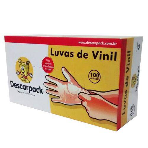 Tamanhos, Medidas e Dimensões do produto Luvas de Vinil com Pó Descarpack 100 Unidades