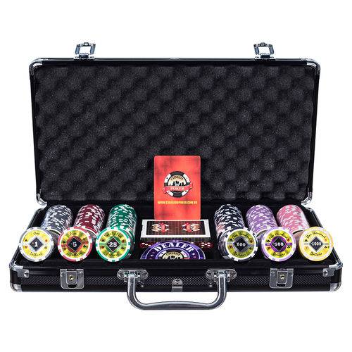 Tamanhos, Medidas e Dimensões do produto Maleta de Poker 300 Fichas 11,5gms Black Diamond
