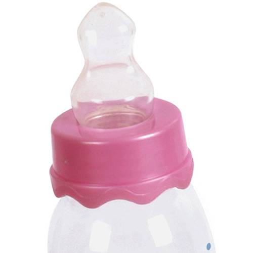 Tamanhos, Medidas e Dimensões do produto Mamadeira Higiênica Marie com Bico de Silicone Ortodôntico +6 Meses 240ml - Rosa - BabyGo
