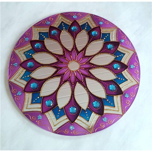 Tamanhos, Medidas e Dimensões do produto Mandala Espiritual em Espelho Redondo de 30cm