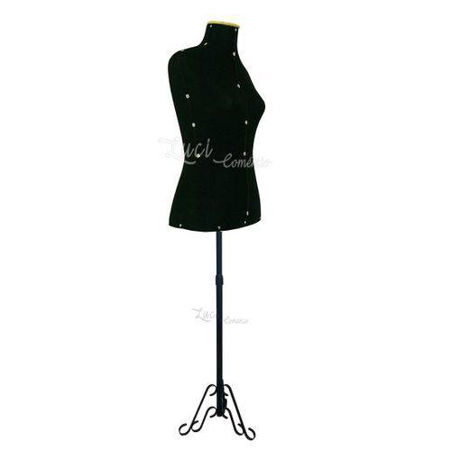 Tamanhos, Medidas e Dimensões do produto Manequim Luci Moulage Costura Feminino Pedestal Ornado Preto