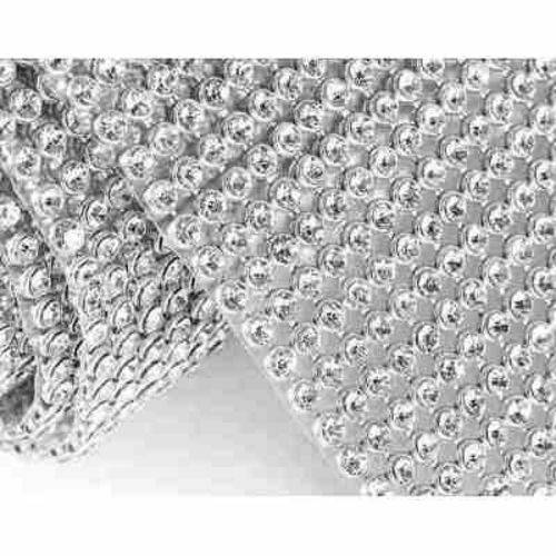 Tamanhos, Medidas e Dimensões do produto Manta de Strass Prata 120 X 45 Cm Alto Brilho