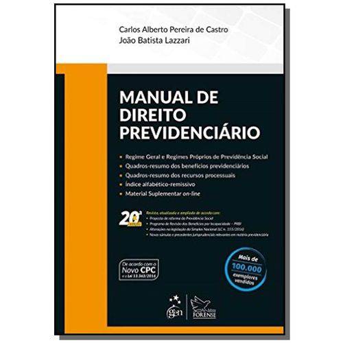 Tamanhos, Medidas e Dimensões do produto Manual de Direito Previdenciario - 20a Ed