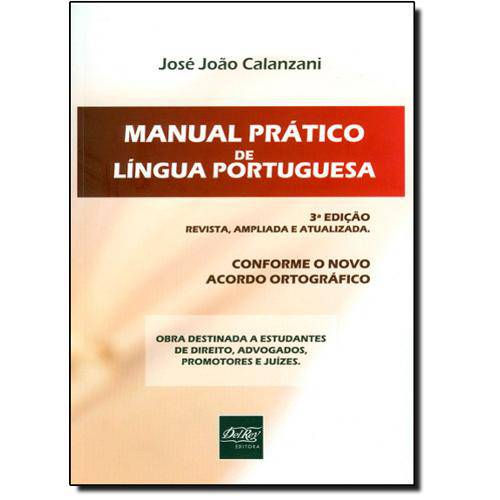 Tamanhos, Medidas e Dimensões do produto Manual Pratico de Lingua Portuguesa