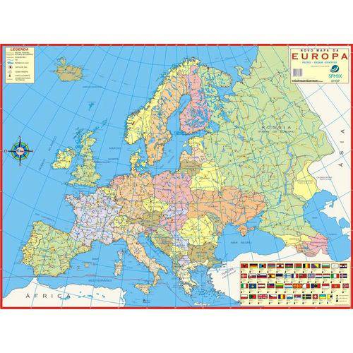 Tamanhos, Medidas e Dimensões do produto Mapa Europa Politico Escolar 120x 90cm