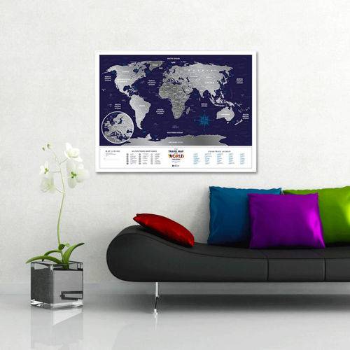 Tamanhos, Medidas e Dimensões do produto Mapa Mundi de Raspadinha Silver - Mapa de Raspar os Países Visitados