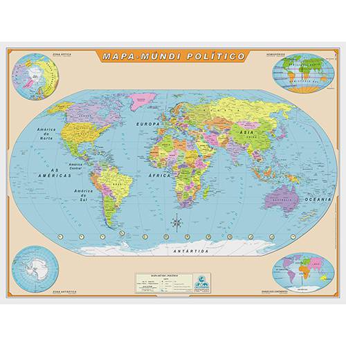 Tamanhos, Medidas e Dimensões do produto Mapa Mundi Político - Geomapas