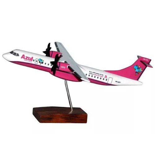 Tamanhos, Medidas e Dimensões do produto Maquete ATR 72-600 Azul - Pintura Rosa - 25 Cm