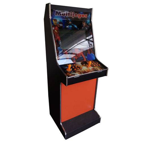 Tamanhos, Medidas e Dimensões do produto Máquina Multijogos de Fliperama 19 Polegadas Clássicos Arcade Preta e Laranja