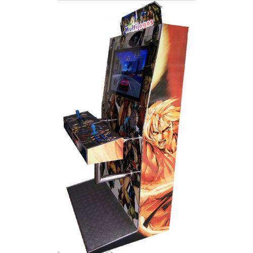 Tamanhos, Medidas e Dimensões do produto Máquina Multijogos Slim Arcade 32 Polegadas Cromada Fliperama com 5000 Jogos