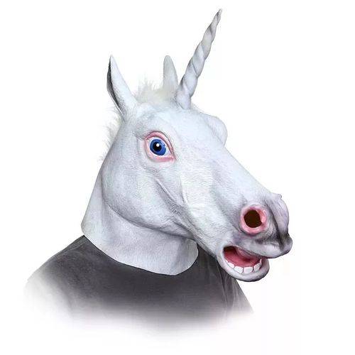 Tamanhos, Medidas e Dimensões do produto Máscara Unicórnio Cabeça de Cavalo Branco com Chifre Látex