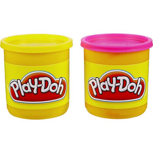 Tamanhos, Medidas e Dimensões do produto Massa de Modelar Play-Doh 2 Potes Rosa e Amarelo - Hasbro