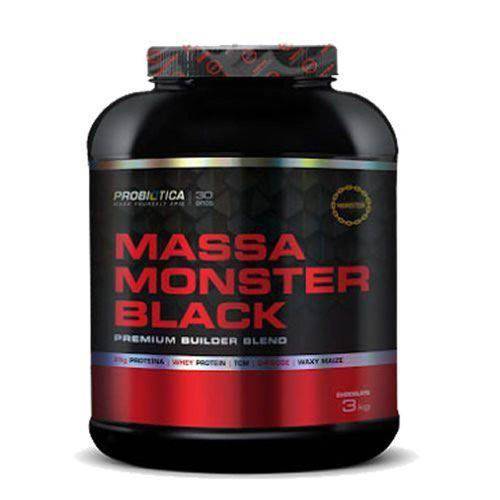 Tamanhos, Medidas e Dimensões do produto Massa Monster Black Nova Fórmula - 3000g Chocolate - Probiótica