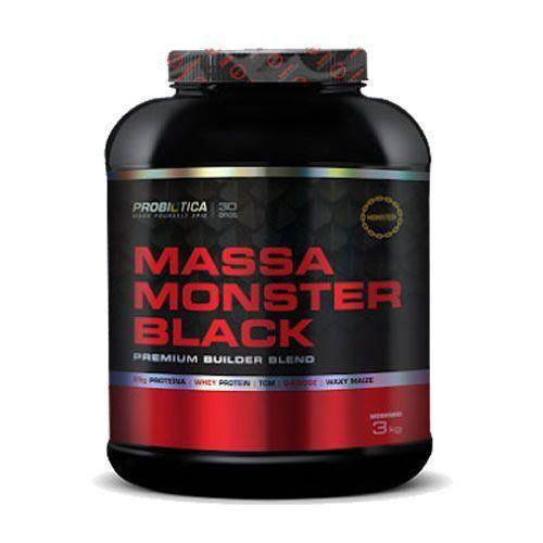 Tamanhos, Medidas e Dimensões do produto Massa Monster Black Nova Fórmula - 3000g Morango - Probiótica