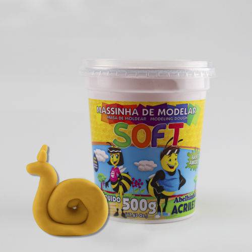 Tamanhos, Medidas e Dimensões do produto Massinha de Modelar Soft Acrilex 500g - Amarelo Limão 102