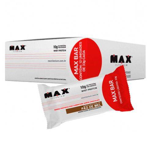 Tamanhos, Medidas e Dimensões do produto Max Bar Barra Protéicas 12 Unidades Pão de Mel - Max Titanium