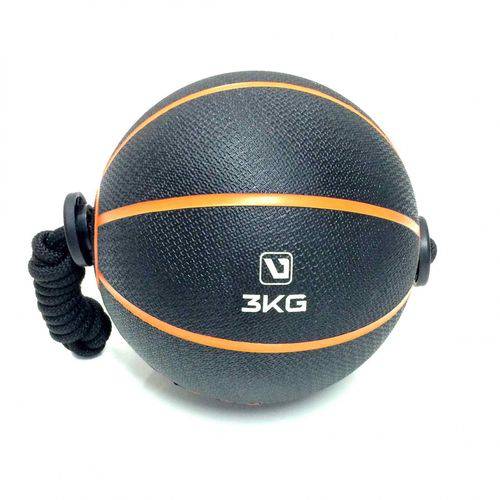 Tamanhos, Medidas e Dimensões do produto Medicine Ball com Corda - 3kg - Preto e Laranja