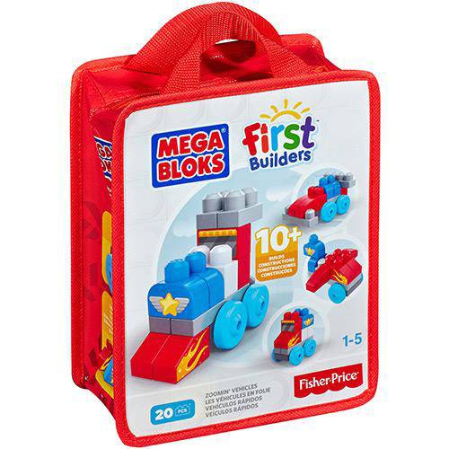 Tamanhos, Medidas e Dimensões do produto Mega Bloks First Builders Sacola 20 Peças Veículos CNH09 - Mattel