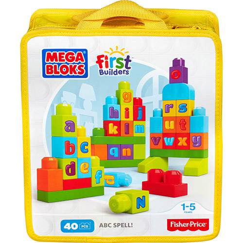 Tamanhos, Medidas e Dimensões do produto Mega Bloks First Builders Sacola ABC 40 Peças - Mattel