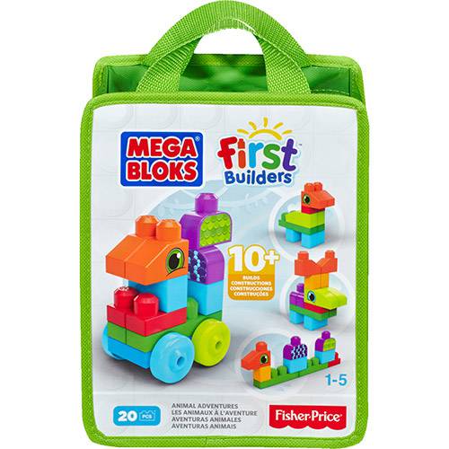 Tamanhos, Medidas e Dimensões do produto Mega Bloks First Builders Sacola Animais 20 Peças - Mattel