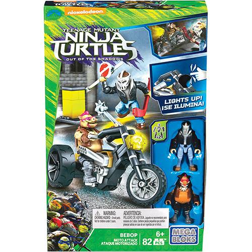 Tamanhos, Medidas e Dimensões do produto Mega Bloks Tartarugas Ninja Filme Ataque Motorizado Rocksteady - Mattel