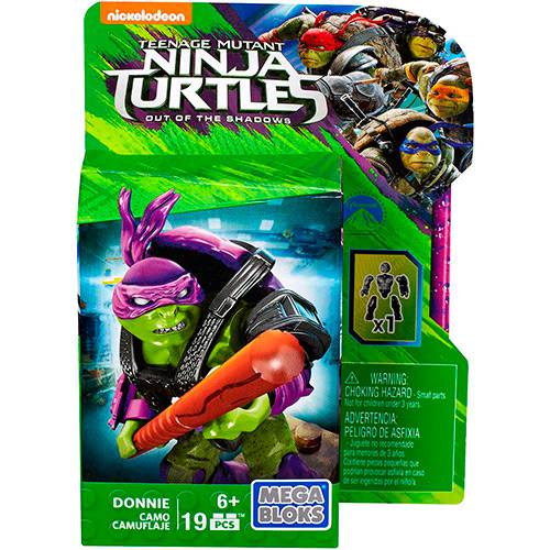 Tamanhos, Medidas e Dimensões do produto Mega Bloks Tartarugas Ninja Filme Donnie 19 Peças - Mattel