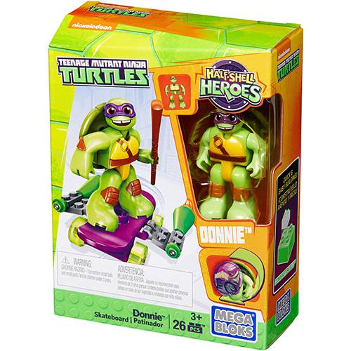 Tamanhos, Medidas e Dimensões do produto Mega Bloks Tartarugas Ninja JR com Skate Donatello - Mattel
