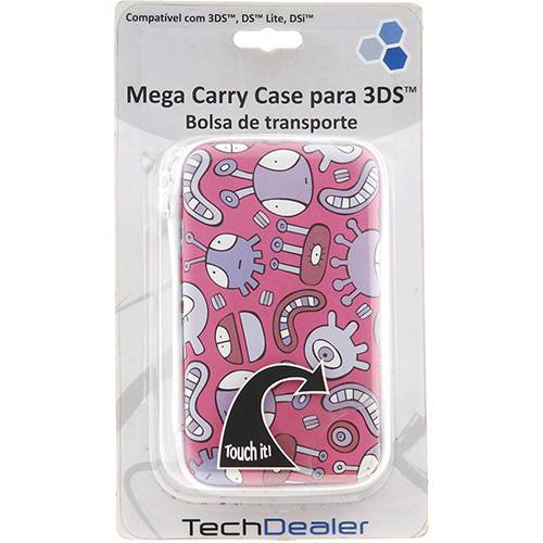 Tamanhos, Medidas e Dimensões do produto Mega Carry Case para 3DS - Bolsa de Transporte (Inseto Rosa)