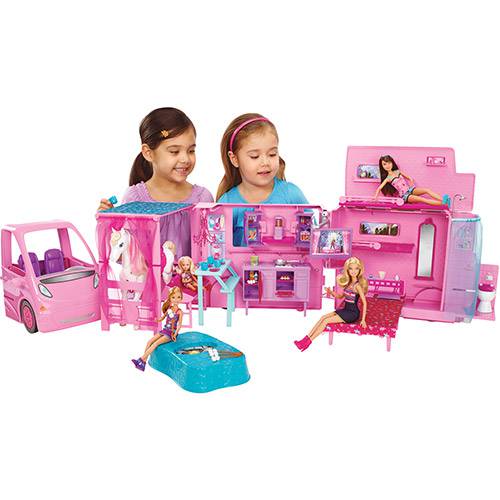 Tamanhos, Medidas e Dimensões do produto Mega Trailer Barbie Family Mattel Rosa