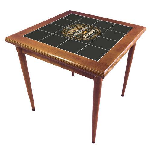 Tamanhos, Medidas e Dimensões do produto Mesa Boteco Mosaico Azulejo Stronger Whiskey Imbuia de 80x80cm - Tambo