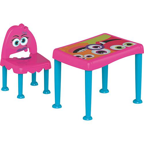 Tamanhos, Medidas e Dimensões do produto Mesa com Cadeira Monster Rosa e Azul Tramontina